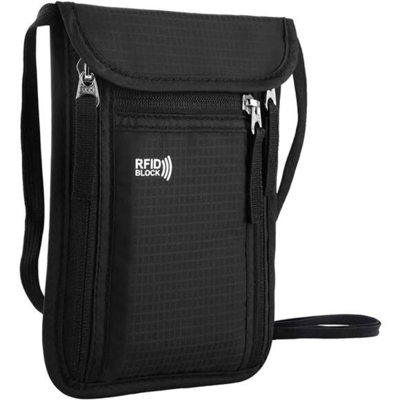 Travel Pouch Neck Wallet Family Passport Holder Organizer Case with RFID - Picture 1 of 7